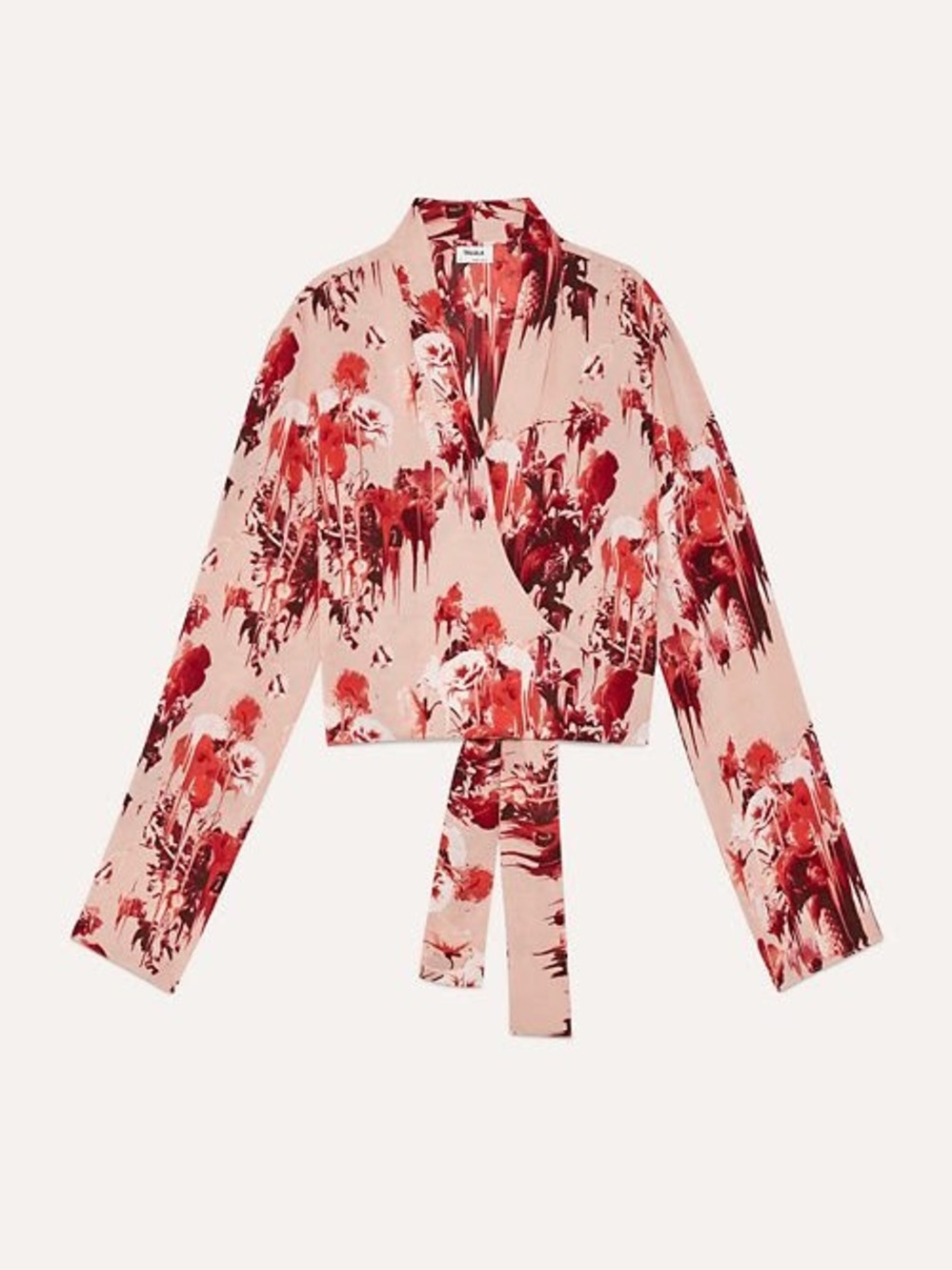 Talula abstract floral tie front blouse